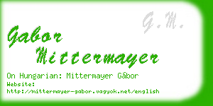 gabor mittermayer business card